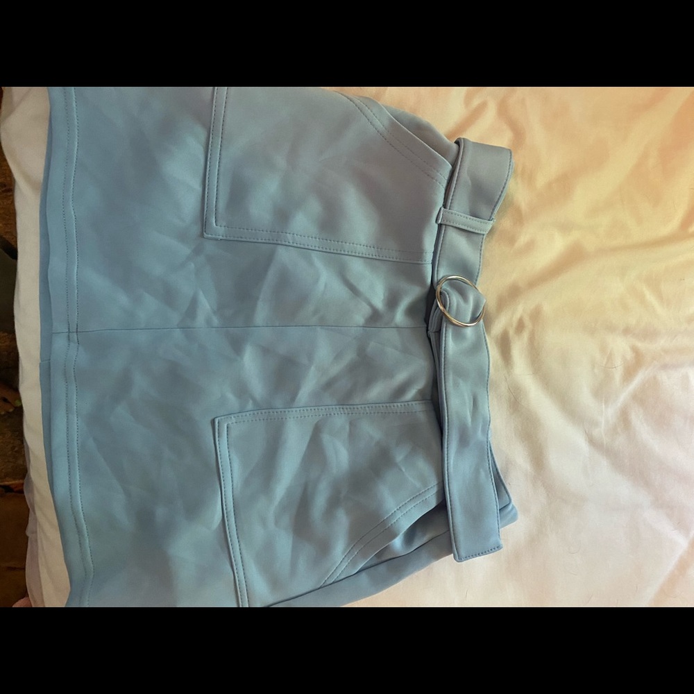 Powder blue mini skirt